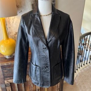 Gap Vintage Black Leather Women's Jacket - size XS